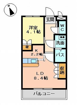 カサ・セピア(1LDK/1階)の間取り写真