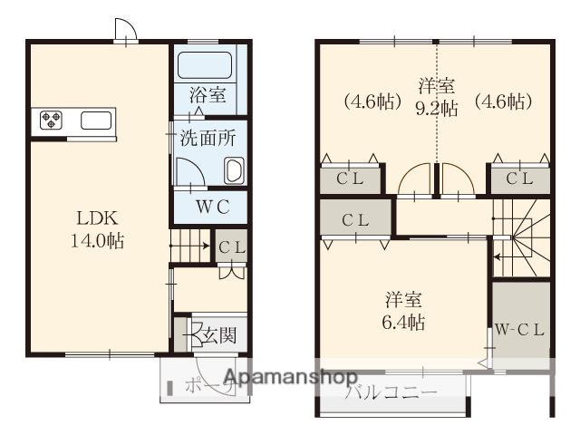 ＬＡ　ＦＥＲＩＯ下井阪(2LDK)の間取り写真