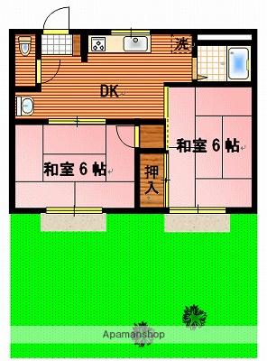 和歌山電鐵貴志川線 貴志駅 徒歩6分 2階建 築33年(2DK/1階)の間取り写真
