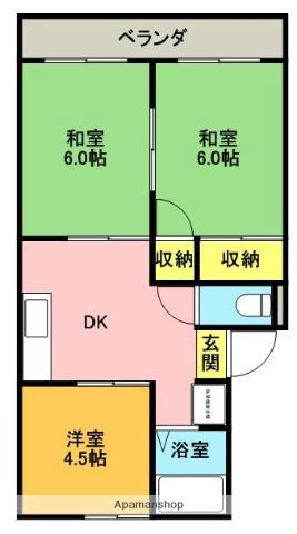 南海電鉄南海本線 紀ノ川駅 徒歩10分 2階建 築35年(3DK/2階)の間取り写真