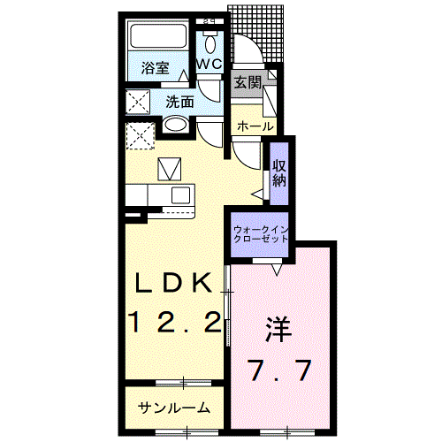 阪和線 紀伊駅 徒歩56分 2階建 新築(1LDK/1階)の間取り写真