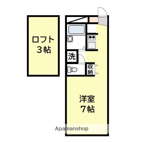 PUR紀の川(1K/2階)の間取り写真