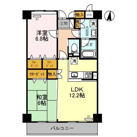 イースト VILLAGE 2001(2LDK/3階)の間取り写真