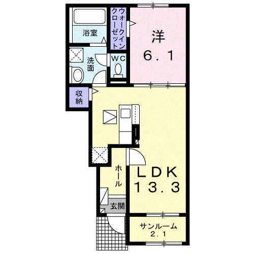 MINICOⅡ(1LDK/1階)の間取り写真