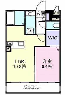 カサ・エイト(1LDK/2階)の間取り写真