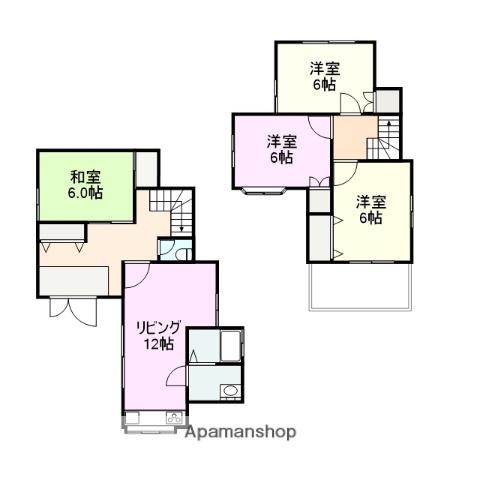 阪和線 紀伊駅 徒歩48分 2階建 築27年(4LDK)の間取り写真