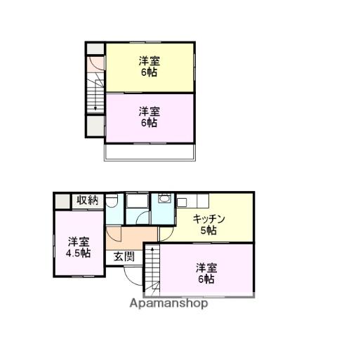 和歌山線 岩出駅 徒歩36分 2階建 築51年(4K)の間取り写真