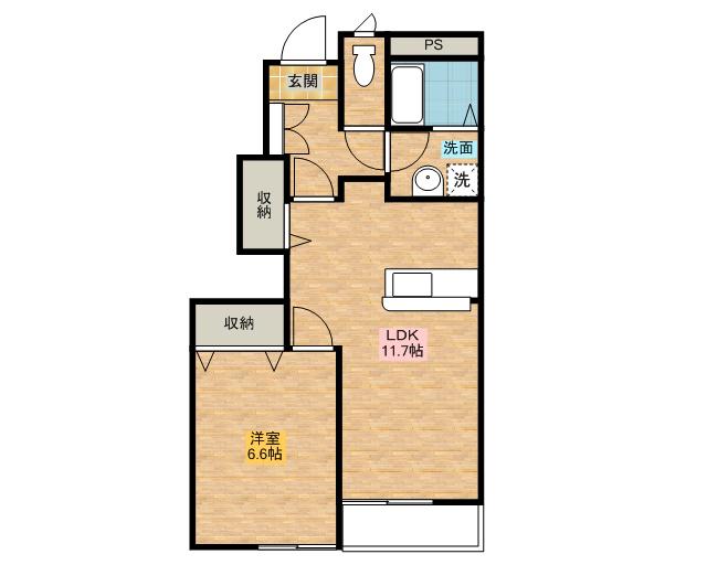 和歌山線 田井ノ瀬駅 徒歩18分 2階建 築15年(1LDK/1階)の間取り写真