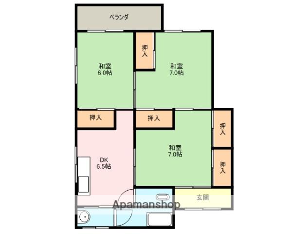 長山ハイツ(3DK/2階)の間取り写真