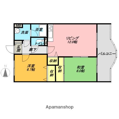 メゾン・ブリランツ(2LDK/2階)の間取り写真