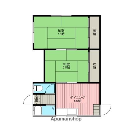 コーポナナヤマ高尾(2DK/2階)の間取り写真