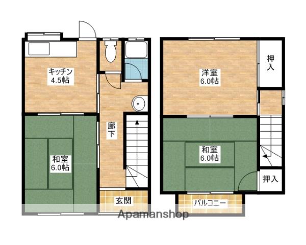 和歌山線 岩出駅 徒歩28分 2階建 築31年(3DK/2階)の間取り写真