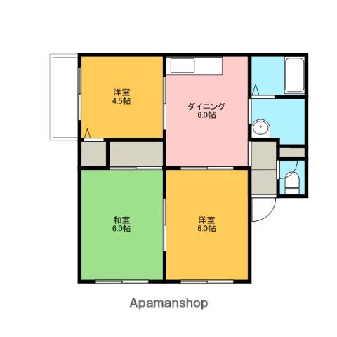 和歌山線 布施屋駅 徒歩7分 2階建 築32年(3DK/2階)の間取り写真