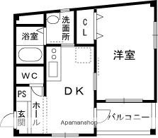 和歌山電鐵貴志川線 貴志駅 徒歩3分 2階建 築21年(1DK/1階)の間取り写真
