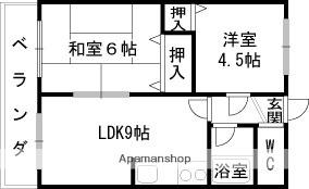 千代マンション二号棟(2LDK/1階)の間取り写真