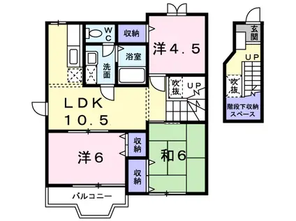 和歌山線 岩出駅 徒歩29分 2階建 築22年(3LDK/2階)の間取り写真
