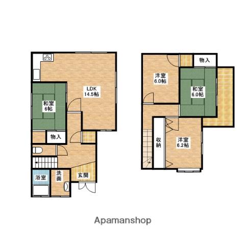 和歌山線 岩出駅 徒歩15分 2階建 築34年(4LDK)の間取り写真