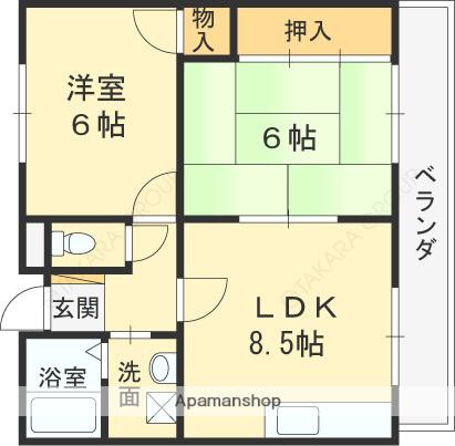 エステート樋口(2LDK/1階)の間取り写真