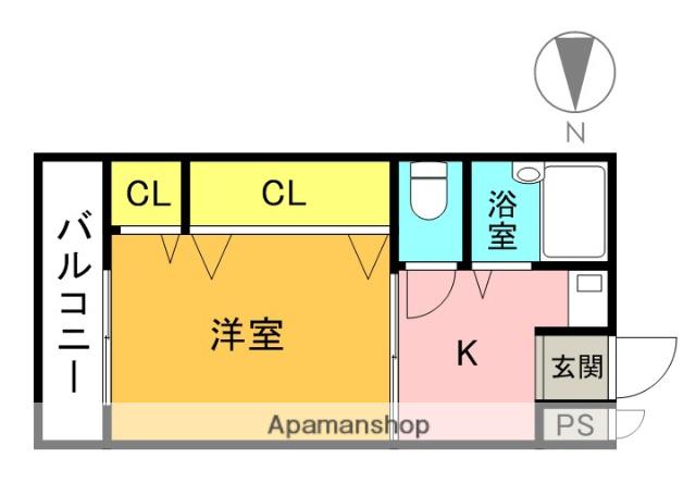 アンフィニィ松ヶ丘(1K/5階)の間取り写真