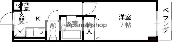 ラ・ビスタ暁(1K/1階)の間取り写真