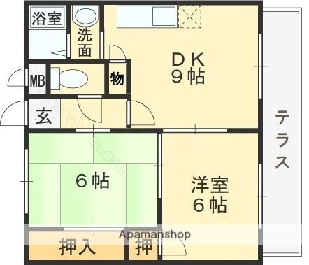 ビスタハイツ(2DK/1階)の間取り写真