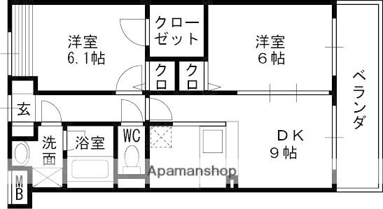 CHRYSANTHEMUM COURT(2DK/1階)の間取り写真