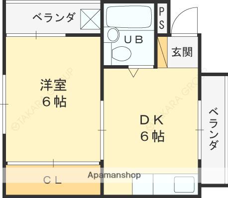 TWENTY20(1DK/2階)の間取り写真