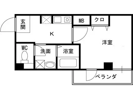 IF西梅田(1K/2階)の間取り写真