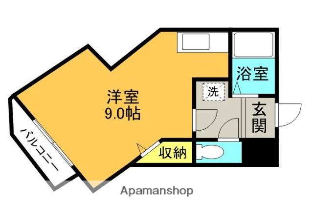 セレーン城跡(ワンルーム/2階)の間取り写真