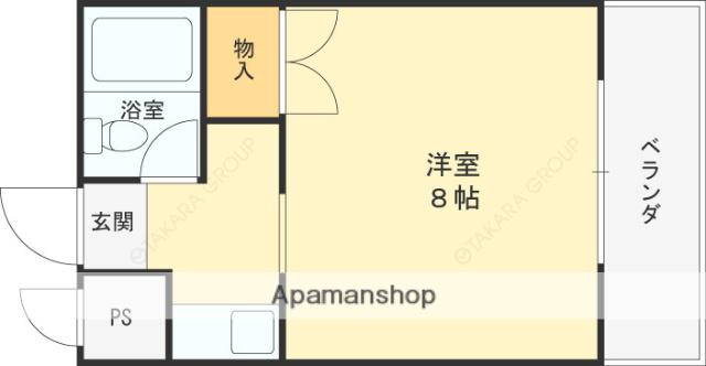 フラットピア88(1K/4階)の間取り写真