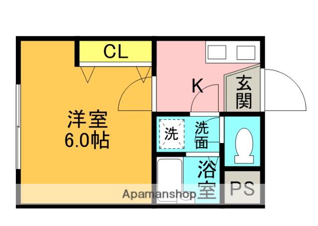 フラットピア88(1K/4階)の間取り写真