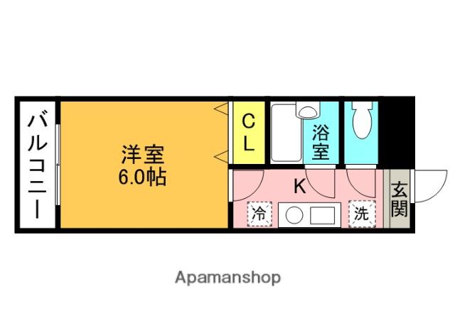 クロシオハイツⅤ(1K/1階)の間取り写真