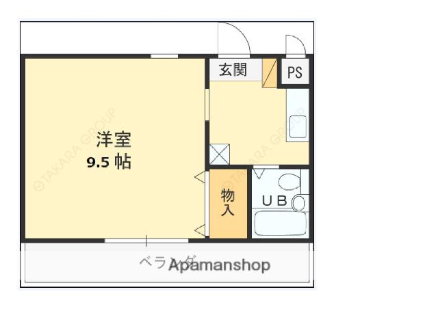 エトワール土橋(1K/2階)の間取り写真