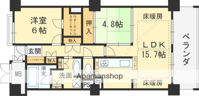 ローレルスクエア高槻(2LDK/23階)の間取り写真