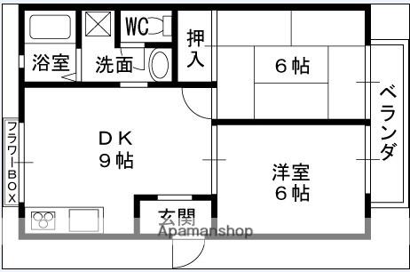 アルカディアPART1(2DK/2階)の間取り写真