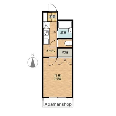 HILLTOPTERADA(1K/2階)の間取り写真