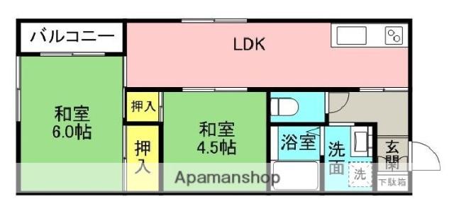 フローレスハイツ(2DK/3階)の間取り写真