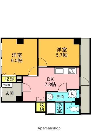 ジェラード高槻STA(2DK/1階)の間取り写真