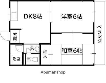 第2奥村ハイツ(2DK/2階)の間取り写真