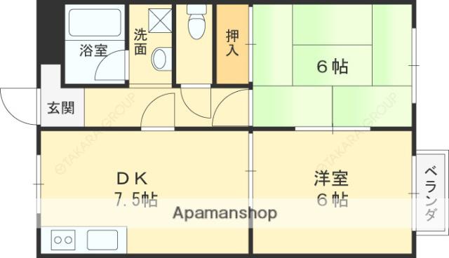 メゾン蒼(2DK/2階)の間取り写真