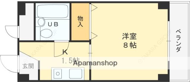 ヨスミイーストハイツ(1K/3階)の間取り写真