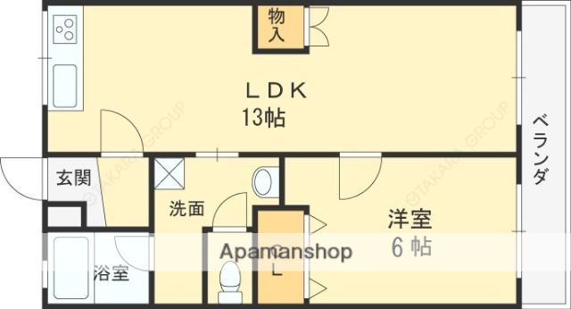 西田マンション(1LDK/2階)の間取り写真