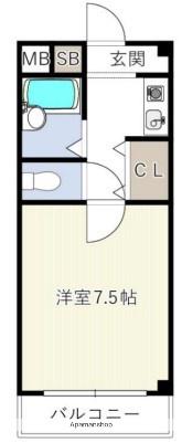 カサデグロリア(1K/2階)の間取り写真