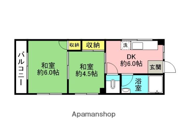 シエテ高槻Ⅱ(2DK/3階)の間取り写真