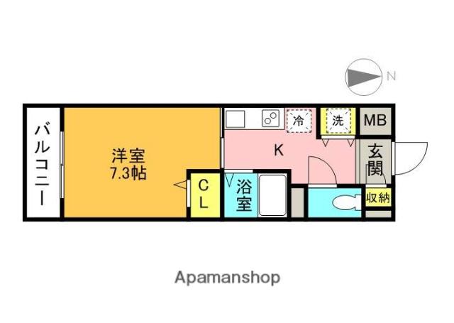 ハイマートさつき(1K/1階)の間取り写真