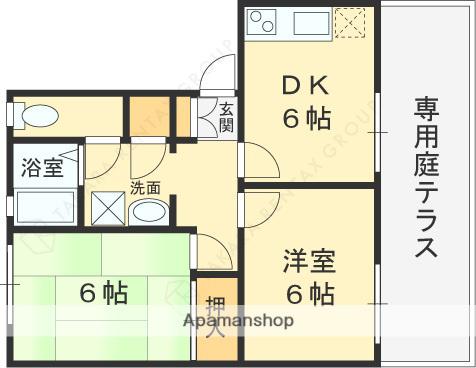 ハイツファミールA・B(2DK/1階)の間取り写真