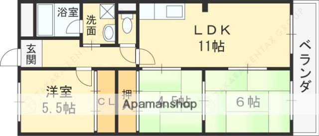 サニーヴィラ(3LDK/1階)の間取り写真