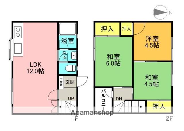 ハイツヨシダ(3LDK/1階)の間取り写真