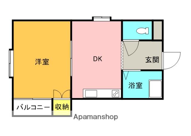 リリーピア寺田Ⅱ号館(1DK/2階)の間取り写真