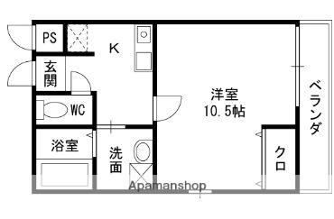 プライムコート南松原(1K/3階)の間取り写真